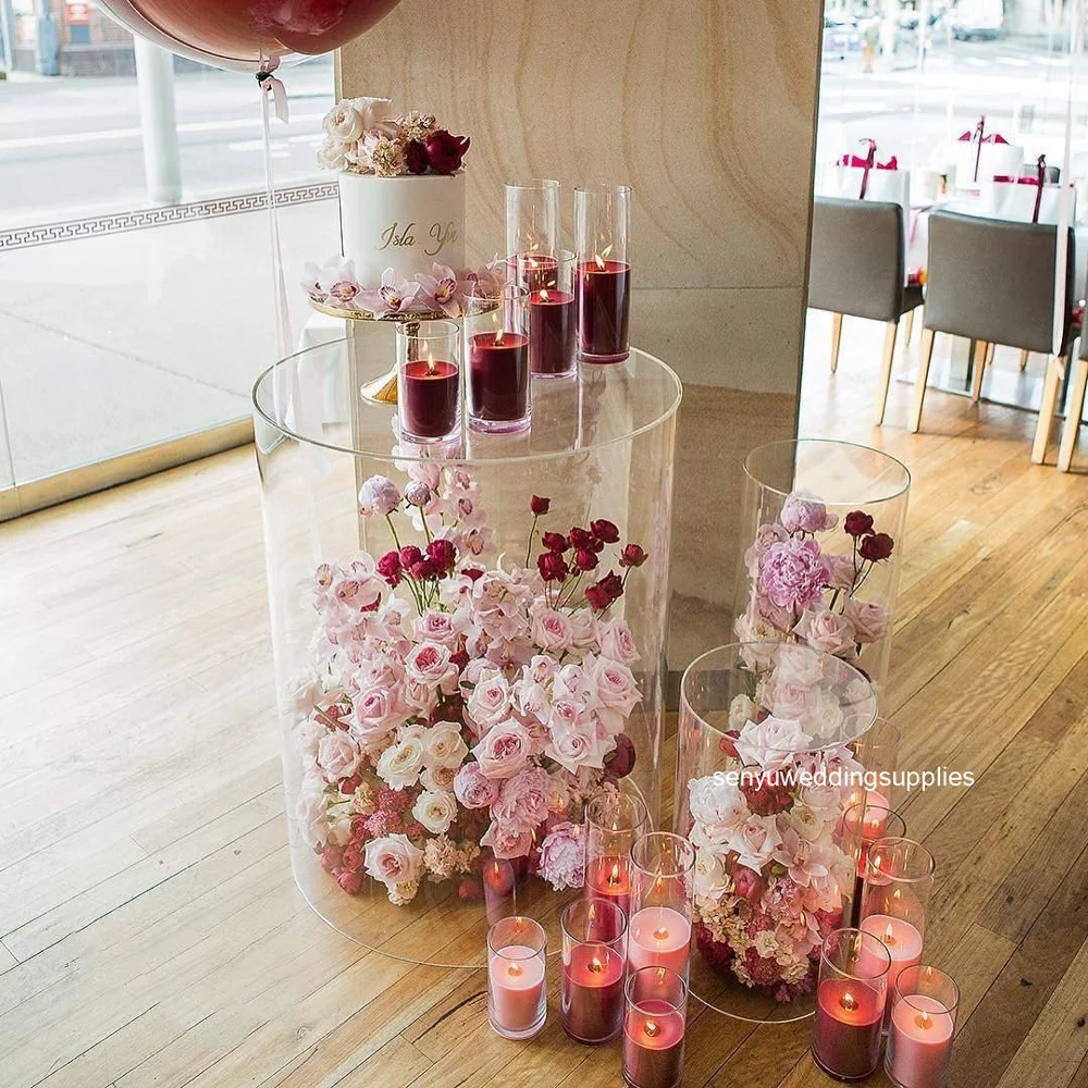 acrylic crystal decorative pillar wedding stage pillars for sale senyu1690