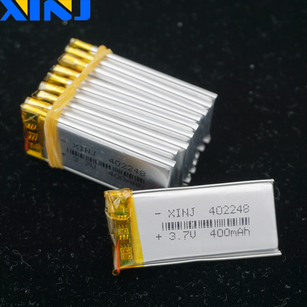 XINJ 10 шт. 3 7 в 400 мАч полимерная литиевая батарея Lipo 402248 для DVC DVR камера MP4
