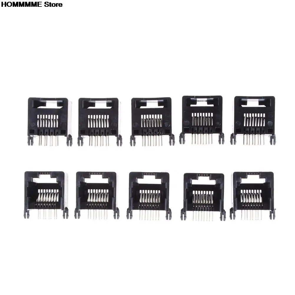 10 шт. Тип: RJ11/RJ45 8P8C черная компьютерная интернет-сеть разъем PCB | Обустройство дома