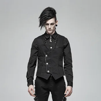 

PUNKRAVE Men's Steampunk Simple Vest Punk Vintage Classic Slim Fit Party Dinner Waistcoat