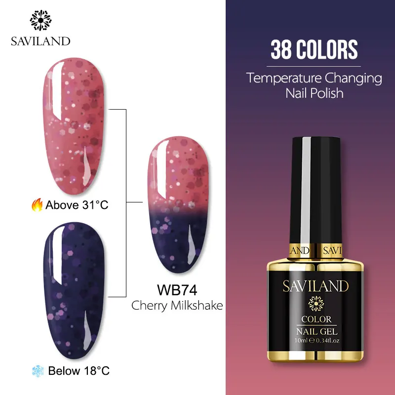 Гель-лак SAVILAND, 36 цветов, меняющий температуру, Гель-лак, меняющий настроение, гель для ногтей, не впитывается, лак для ногтей - Цвет: 10ml WB74