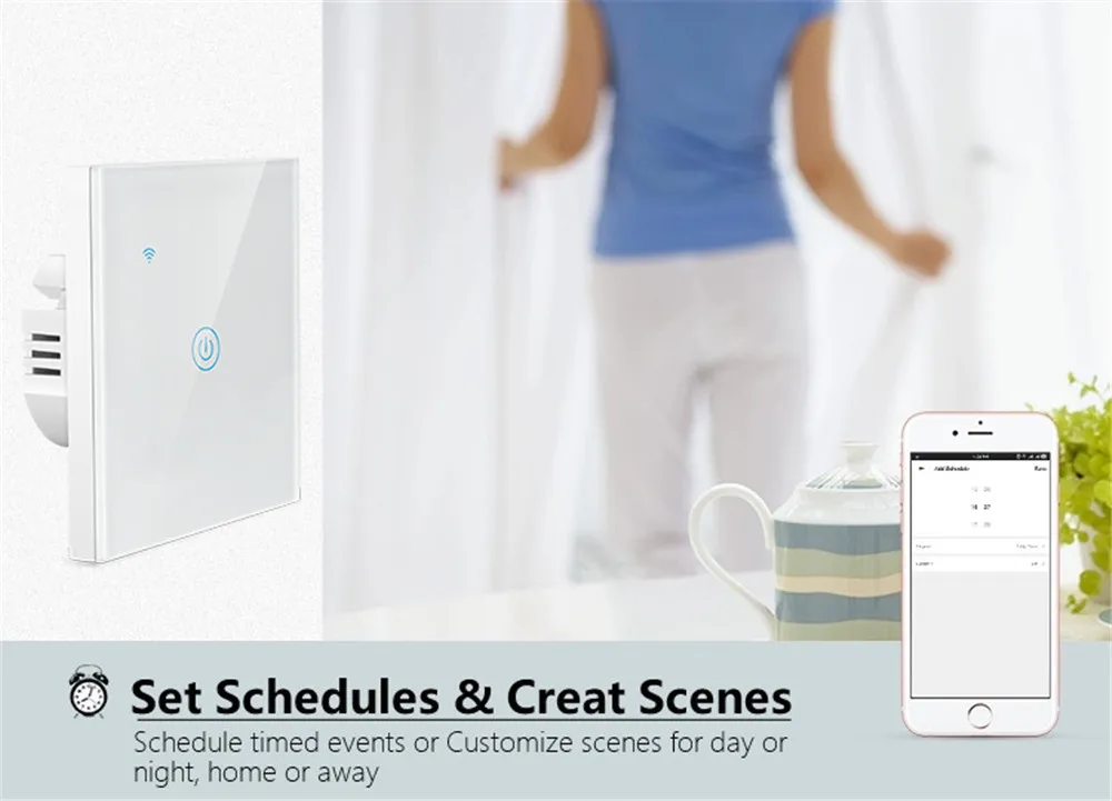 Стандарт ЕС, wifi, умный сенсорный переключатель, приложение Tuya, пульт дистанционного управления, Умный домашний переключатель, 1 комплект, 1 способ, умная жизнь