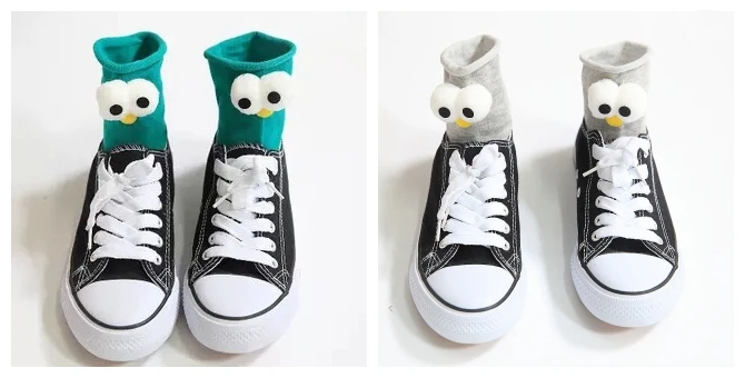 Lustige Socken der Frauen Kurze Baumwolle Heißer Verkauf 3D augen Designer Mode Amüsant Schöne Harajuku kawaii Geschenk Glücklich Nette Socken – Detail 6