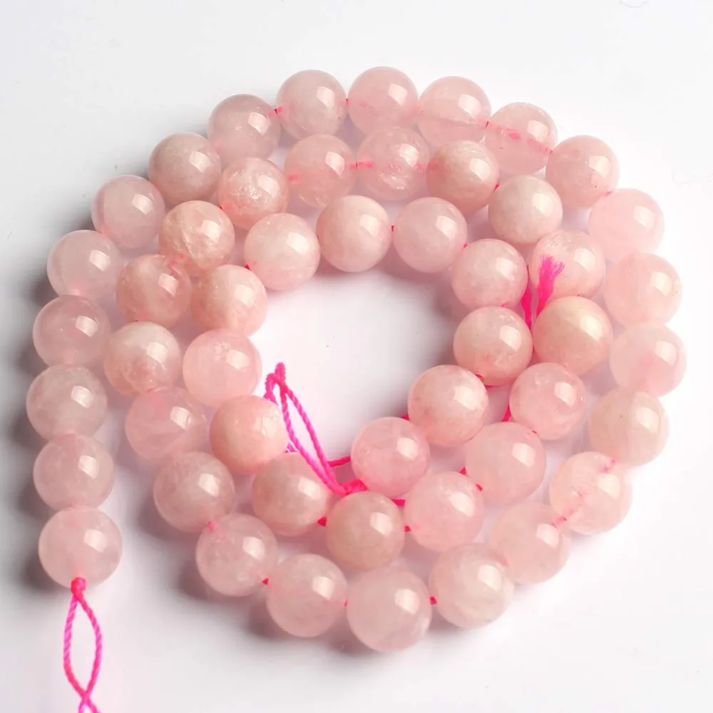 madagascar rose quartz_Love Beads 天然宝石圆珠珠宝制作 38.10 厘米 4-6-8-10-12mm 半宝石珠 灰石_2