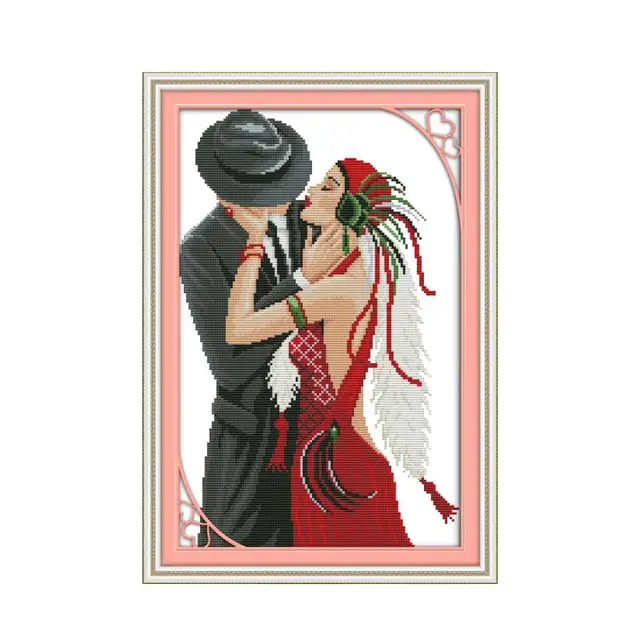 Sweet Couple Series Cross Stitch Kit 14ct 11ct Canvas Printing Embroidery Set DIY Needlework Home Decoration Painting Lover Gift R436