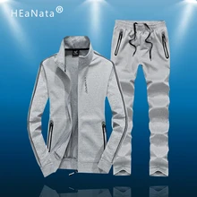 L-8XL Men Training Sportswear Running Tracksuit Man Men Sport Tracksuits Outwear Set 2 pieces Sportswear Sweat Warm Suit Men