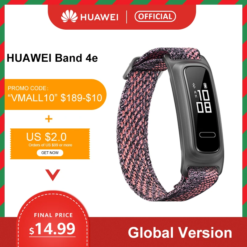 

Global version HUAWEI Band 4e Basketball Wizard Smart Wristband with Two Wearing Modes and 14 Days Battery Life