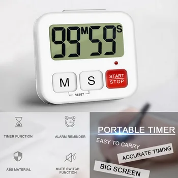 

Kitchen Timer Digital LCD Countdown Stopwatch Cooking Timer With Magnetic Backing Stand 99 Minute Sports Study Alarm Clock Time