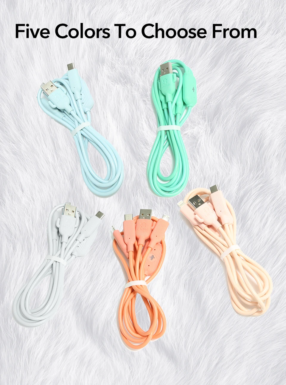 Coolreall 3 в 1 милый USB кабель для iPhone samsung Xiaomi несколько портов зарядное устройство светодиодный кабель Быстрая зарядка Micro USB кабель type-C