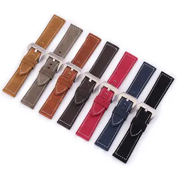 

Replacement Leather Watch Strap 18mm 20mm 22mm 24mm Retro Genuine Leather Watch Band Bracelet Belt Watch Wristband with Pins
