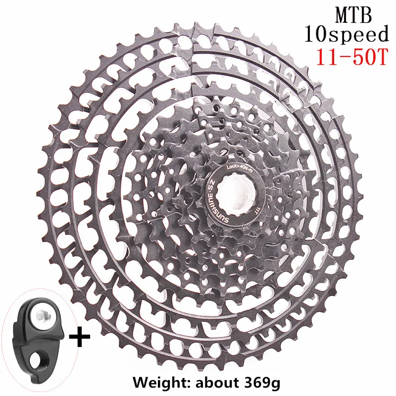 50T Black and hook SUNSHINE-SZ MTB горный велосипедный маховик 10-лазерный станок для резки ультра-светильник полые 11-46 T/11-50 T карты-тип переменной скорости маховик - Цвет: 50T Black and hook