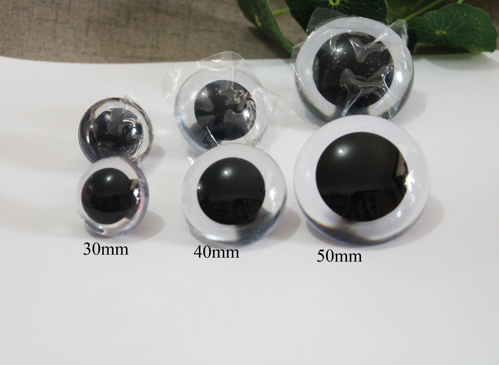 10pcs/lot 30mm-40mm-50mm high quality clear round safety eyes + washer for  diy puppet plush doll findings - AliExpress