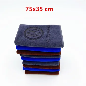 

75X35 Microfiber Car logo towel Car wash clean towel For VW Volkswagen Golf Polo Passat Tiguan Jetta Touran car accessories