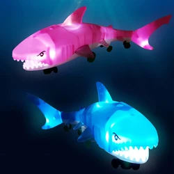 Jouet de bain en forme de requin, corde électrique réaliste, avec musique, lumière colorée, Simulation automatique, modèle 