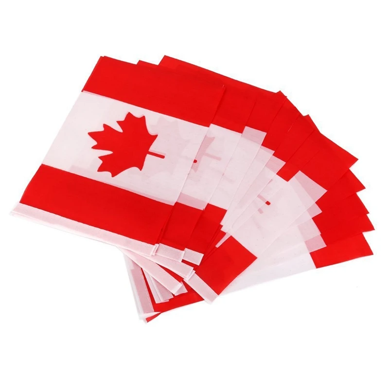 Best 24X Hand Waving Australia/ Canada National Flags Plastic Poles 21 x 14cm