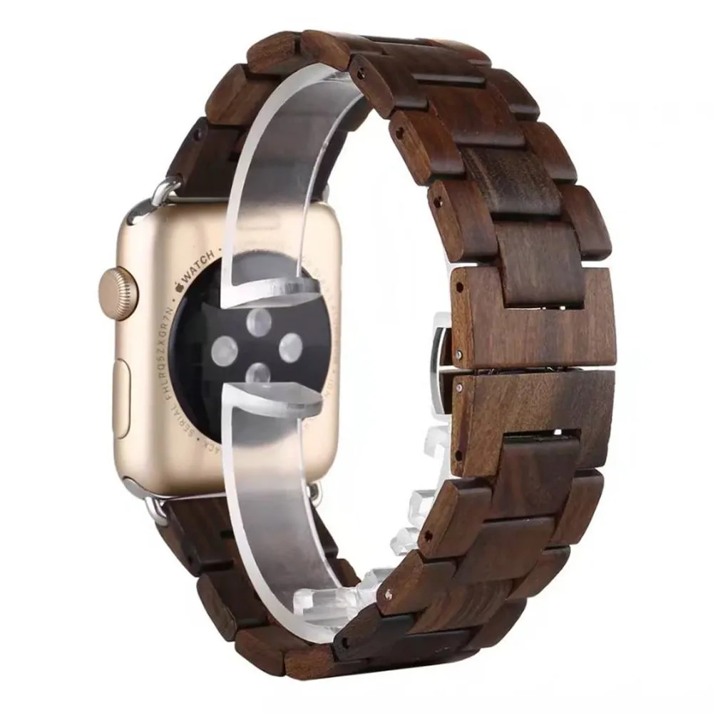 Деревянный ремешок для часов apple watch, ремешок 40 мм, 44 мм, 38 мм, 42 мм, серия 5, 4, 3, 2, 1, роскошный браслет для iWatch, наручные часы apple