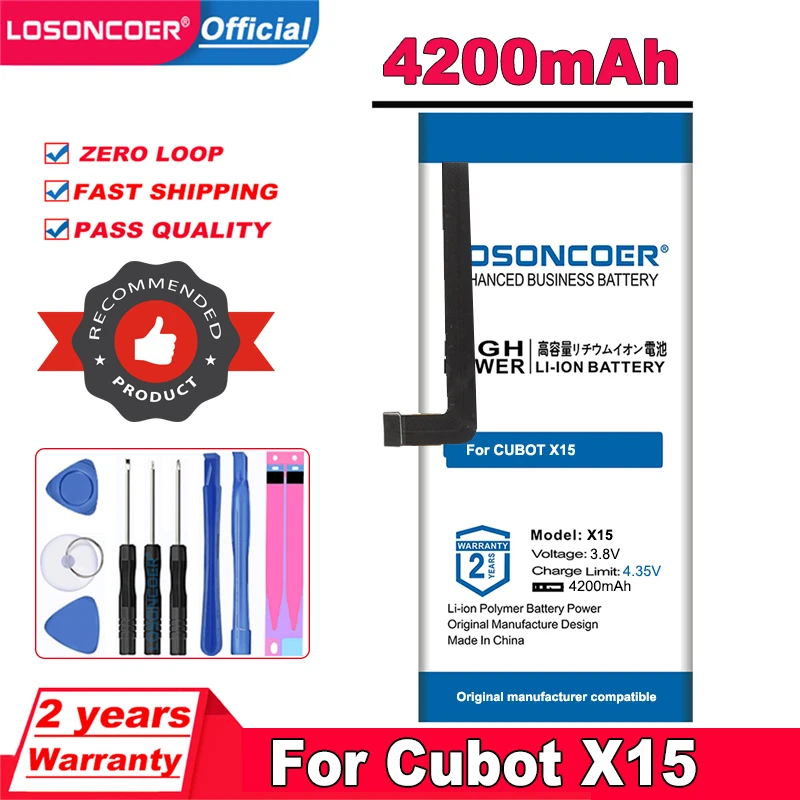 LOSONCOER 4200 мАч X15 аккумулятор для смартфона CUBOT + номер отслеживания | Мобильные