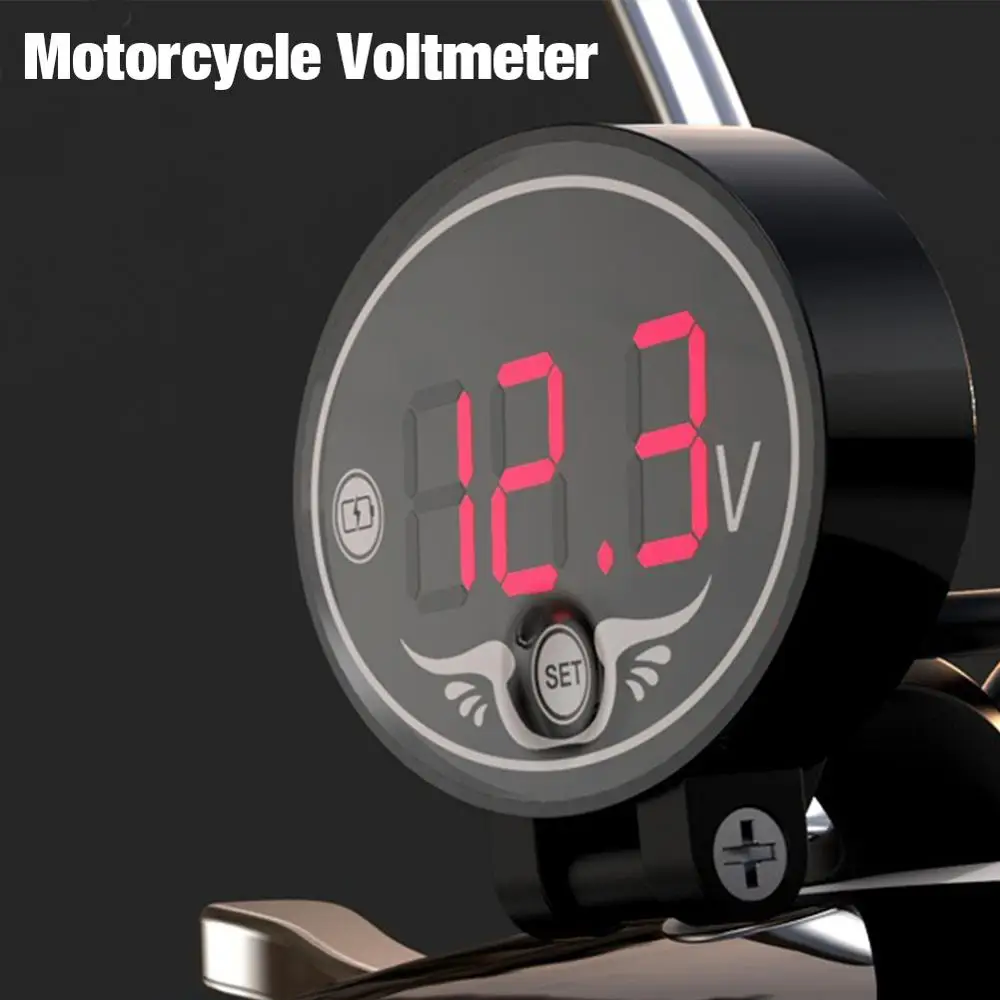Digital LED Motorcycle Voltmeter Voltage Panel Meter DC 9V to 24V Waterproof