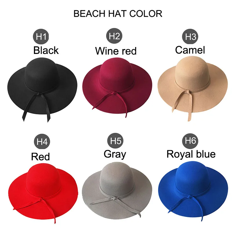 Пользовательская зимняя Имитация шерсти Солнцезащитная пляжная шляпа Персонализированная вышивка Название тестовый Логотип для женщин Большие Полями шапки для девочек женские шапки