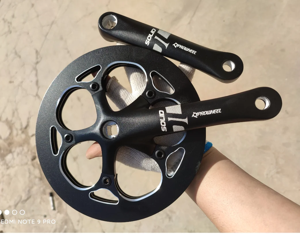 Folding Bike Crankset Aluminum Alloy 52T Crank Set 170mm 9 Speed Single Bicycle Cranksets | Спорт и развлечения