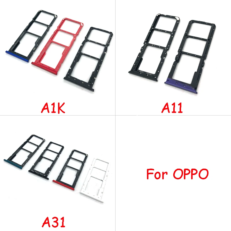 Sim Card Tray Slot Holder For OPPO A1K A11 A13 A11X A31 A32 A37 Replacement Parts Phone Sim Tray Holder