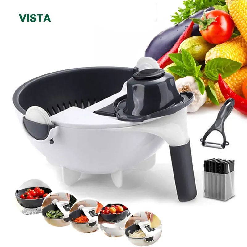 

9 in 1 Mandoline Slicer Vegetable Slicer Potato Peeler Carrot Onion Grater with Strainer Kitchen Accessories Vegetable Cutter