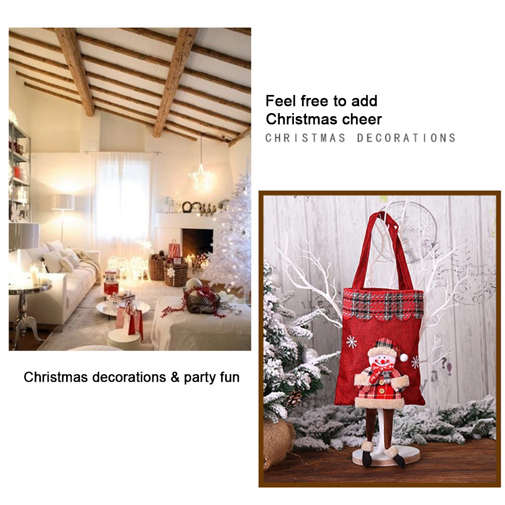 Рождество мешковины Подарочный пакет конфеты Tote Рождество гостиная спальня украшения