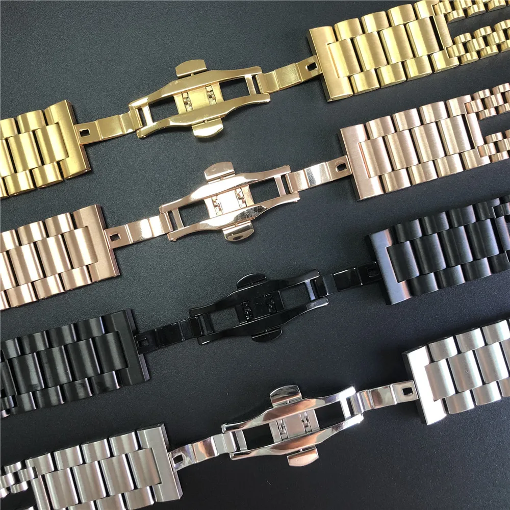 Ремешок из нержавеющей стали с двойной цепочкой для Apple Watch Band Series 6/SE/5/4/3/2 + чехол