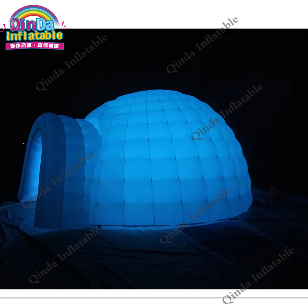 Free Shipping Customized Size Inflatable Igloo Party Tent, Lighting Inflatable Dome Tent For Outdoor Advertising 4