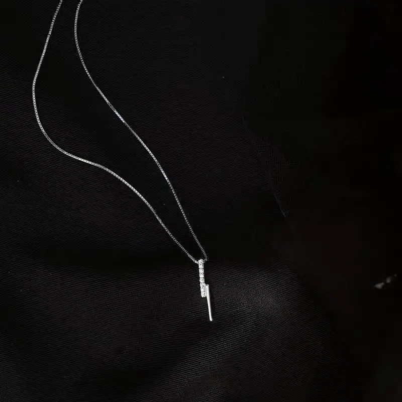 Real 925 Sterling Silver Pendant Necklace Temperament Zircon Fine Jewelry For Women Romantic Engagement Accessories Party Gift - Image 6