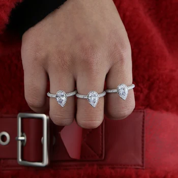 

925 sterling silver Classic Engagement Ring heart cz Claws Design AAA Cubic Zircon Female valentines Wedding Band CZ Rings