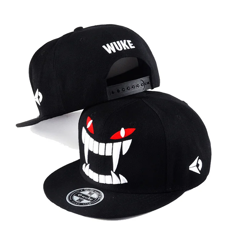 

High Quality Big Teeth Baseball Cap Men Black Hip Hop Hat Skateboard Caps Cool