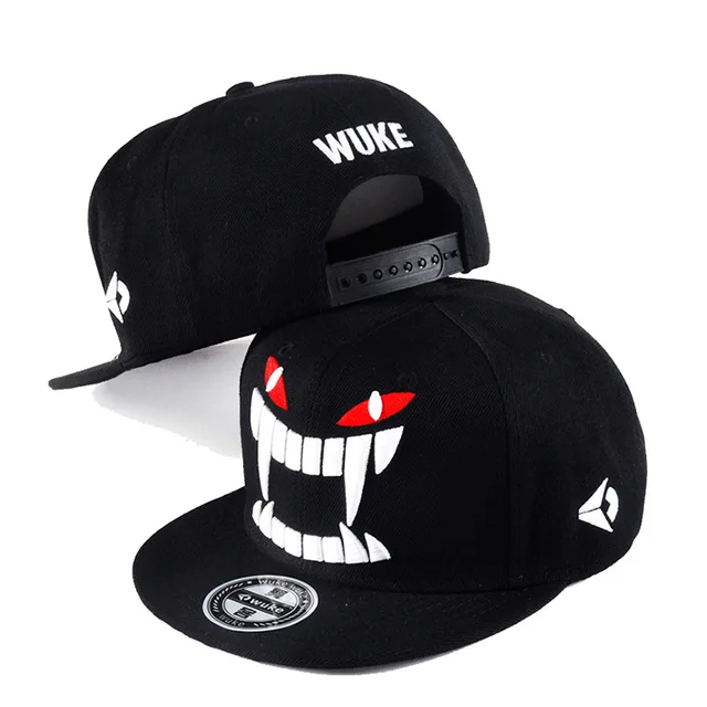 US $5.63 High Quality Big Teeth Baseball Cap Men Black Hip Hop Hat Skateboard Caps Cool