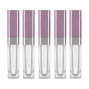 

Square Clear Lip Gloss Bottle With Powder Cap Lipstick Balm Container Empty Diy Plastic Jar Lip Gloss Tube 5ml