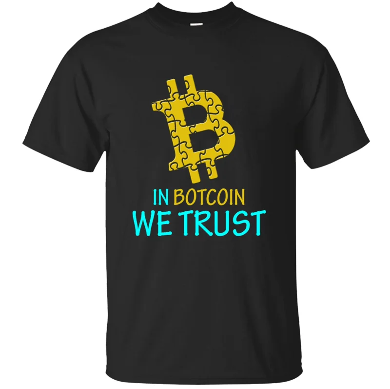 Мужская футболка с комическим принтом Bitcoin In We Trust,, базовая однотонная мужская футболка с натуральным рисунком, безумный Топ в стиле хип-хоп, хлопок