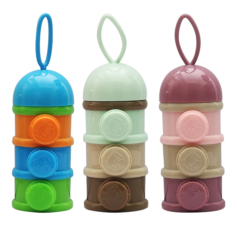1PC Baby Food Storage Box Container Infant Feeding Milk Powder Bottle 3 Grid Storage Box