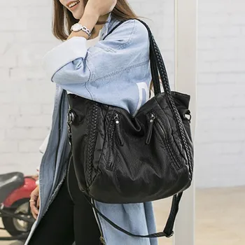 

Women handbag Genuine Leather Fashion Messenger Bag Mutifunctional Woven handbag Popular Nappy bag in Diaper bags with L&S size