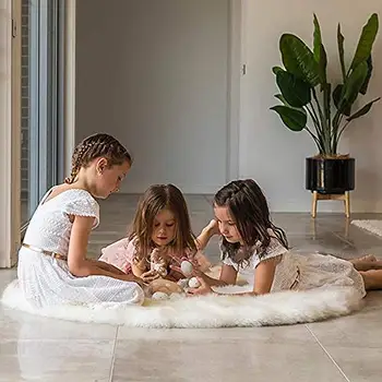 

Black white blue cute green faux fur area carpet round shaggy area rug Nordic simple plain tapete home decor indoor gray mat rug