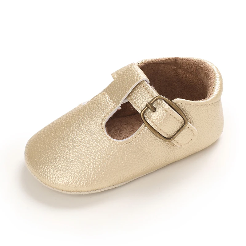 Infant Newborn Baby Girls Princess Non-Slip Floral Border Shoes Toddler Baby Soft PU Leather Prewalker Shoes Solid First Walkers