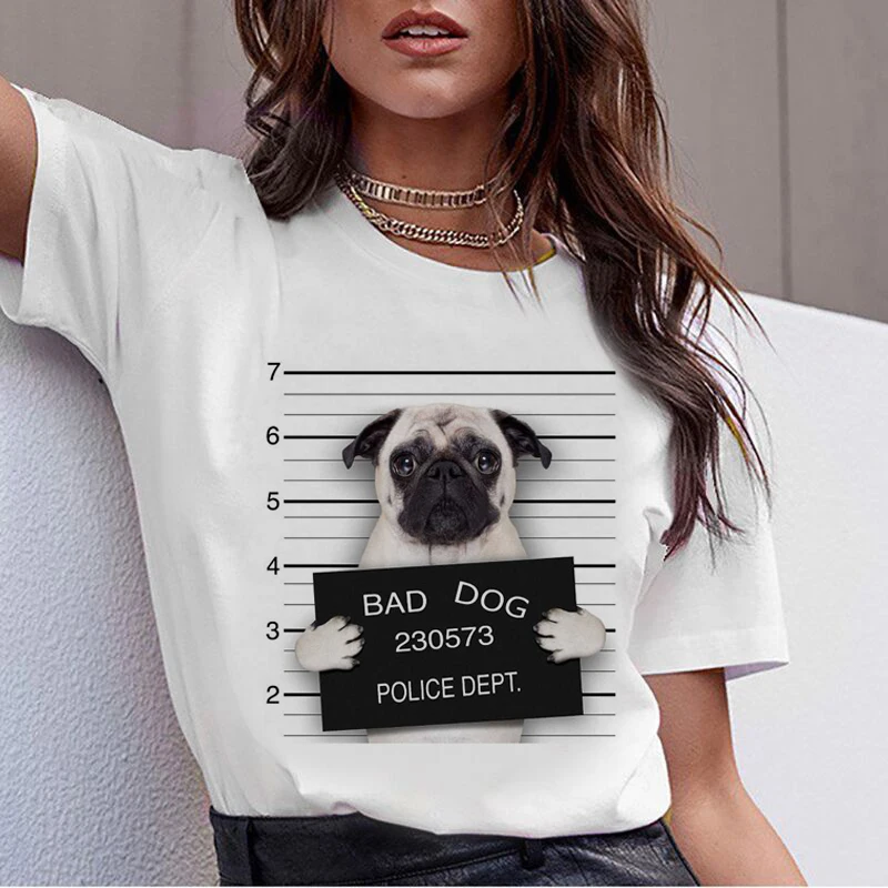 Dachshund Pug Teckel Funny T Shirt Women Harajuku Cute French Bulldog Frances German Shepherd T-shirt Pit Bull Tshirt Top Female