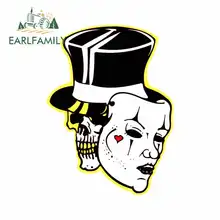 EARLFAMILY 13cm x 9.7cm Cartoon Skull with Mask Anime Funny Car Stickers Oem Windshield Bumper Windows Graphics Fine Decal