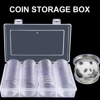 

60 Pieces 40 mm Coin Capsules Coin Case Coin Holder Storage Container with Storage Organizer Box for Coin Collection Supplies
