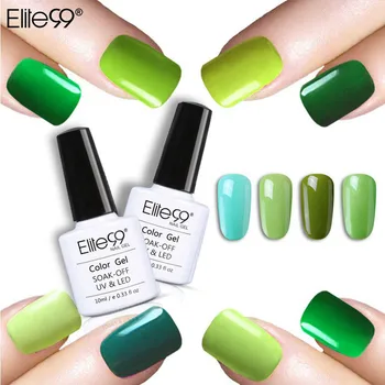 

Elite99 10ML Nail Art Design Manicure Pure Color Soak Off DIY Green Series Gel Polish LED UV Gel Nail Polishes Lacquer 36 Colors