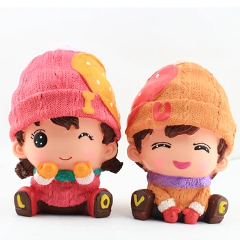 

Doll Ornaments Piggy Bank Girls Boys Figurine Statue Girl Bedding Ornaments Sculpture Home Decoration Accessories Exquisite Gift