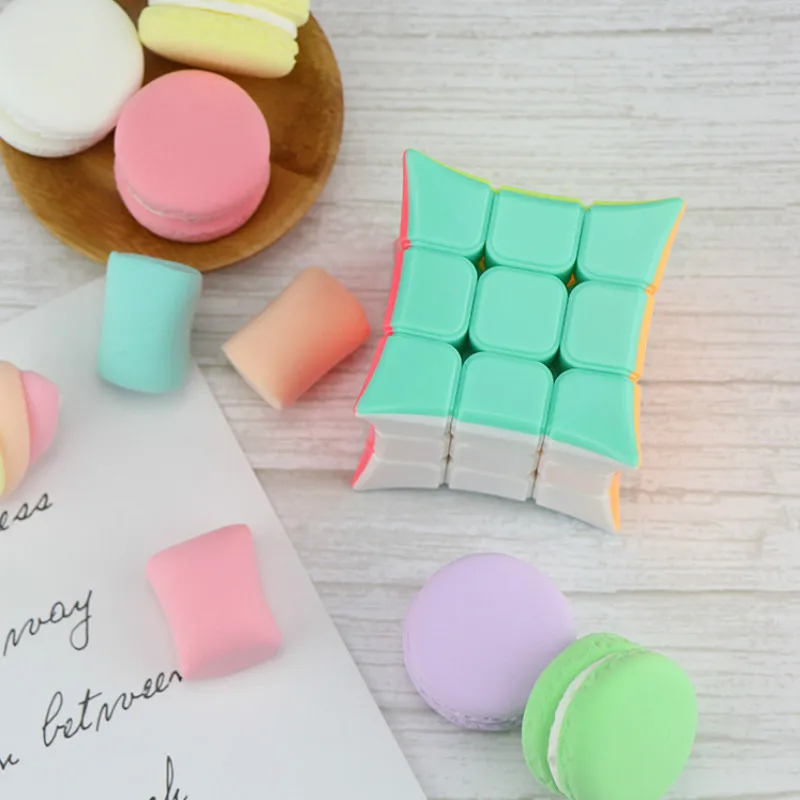 New YJ Candy Macaron Color 3x3x3 Magic Cube Stickerless Smooth Speed Puzzle Twist Cube For Kids Education Toys Gift