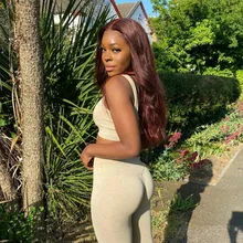 99J rojo peluca con malla Frontal pelucas de cabello humano de color Burdeos peruano peluca Frontal de encaje hueso recto peluca con malla Frontal s para mujer Remy