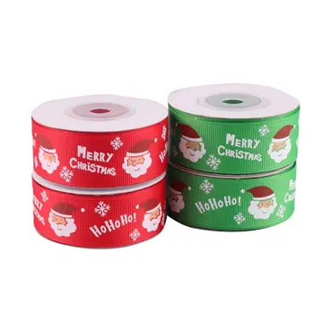 

Wedding Christmas Decoration DIY Sewing Fabric printed White snowflake Grosgrain Ribbon christmas gift ribbons