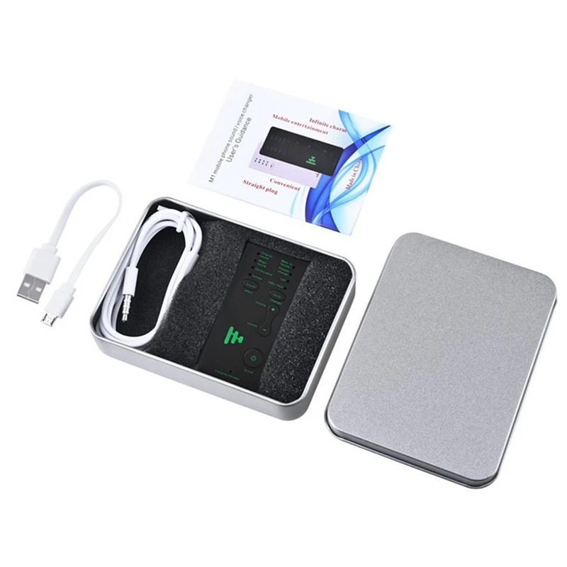  Voice Changer Adapter 8 Voice Changeing Modes Microphone Disguiser Phone Microphone Sound Card for 