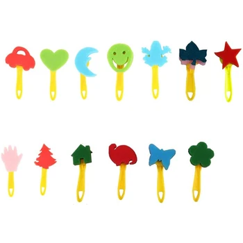 

Early Learning Kids Paint Set, 31Pcs Child Early Learning Sponge Painting Brushes Kit,Different Shape Painting Brushes