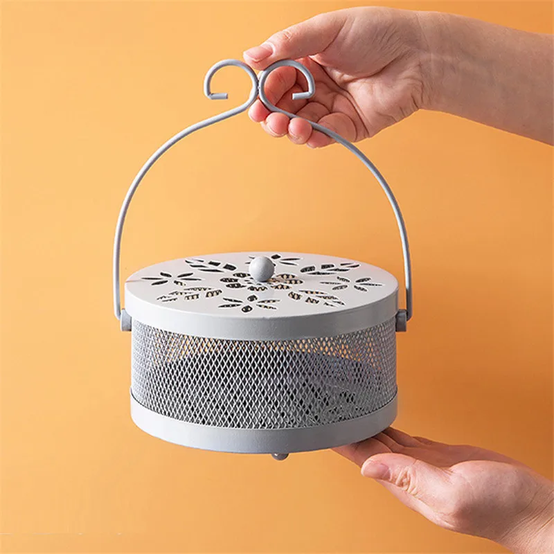 

Iron Fireproof Safe Mosquito Fragrant Stove Hangable Mosquito Coil Box With Lid Garden Storage Tray Home Mosquito Coil Tray